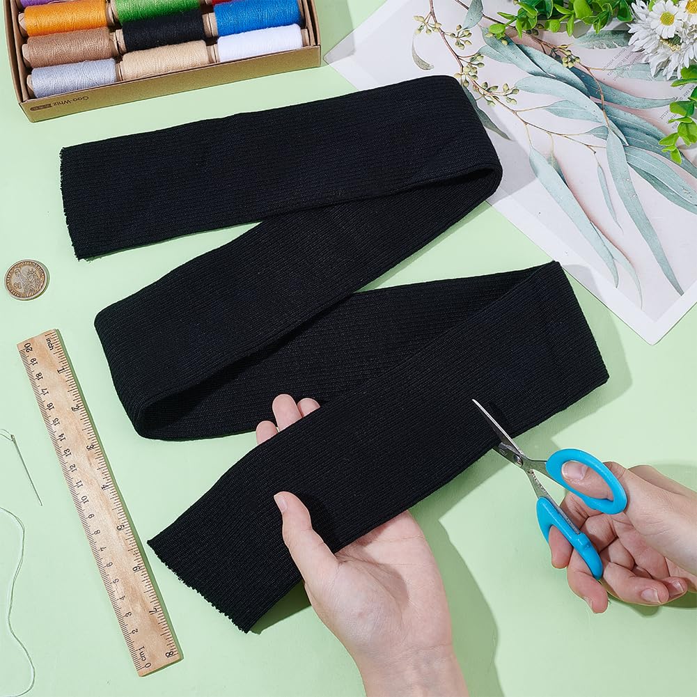 BENECREAT bord-côte tricot noir 1,1m poignets veste