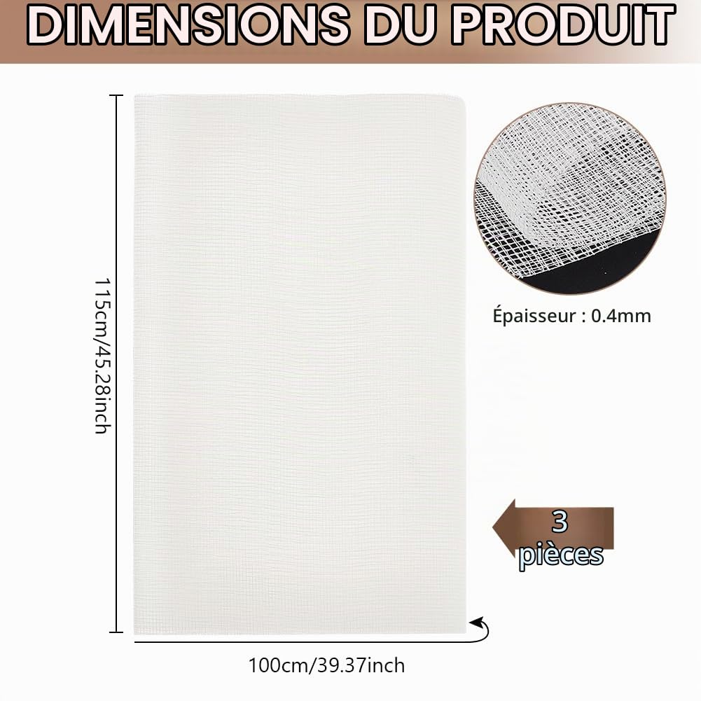 BENECREAT Toile gaze coton reliure livre 115x100cm 3 feuilles