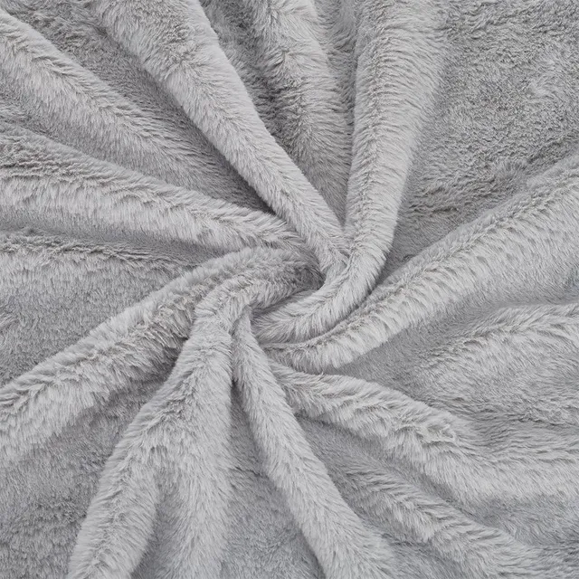 BENECREAT Tissu fausse fourrure gris foncé 160x50cm poils courts
