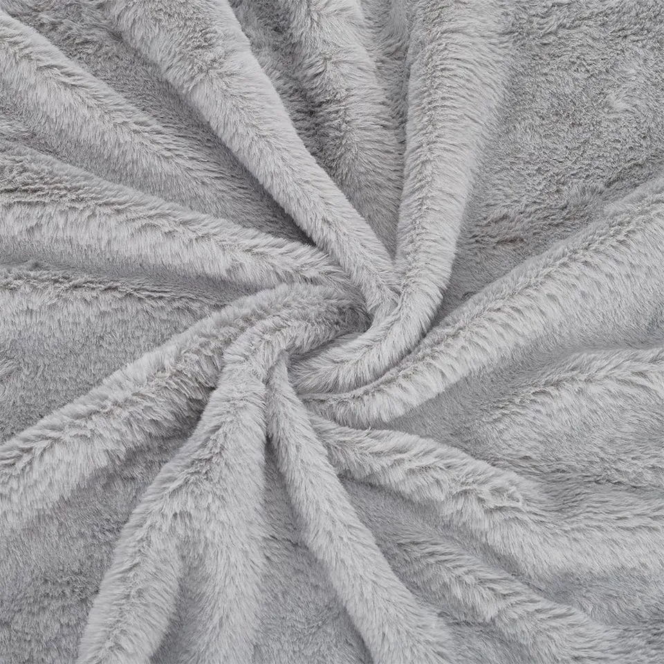 BENECREAT Tissu fausse fourrure gris foncé 160x50cm poils courts