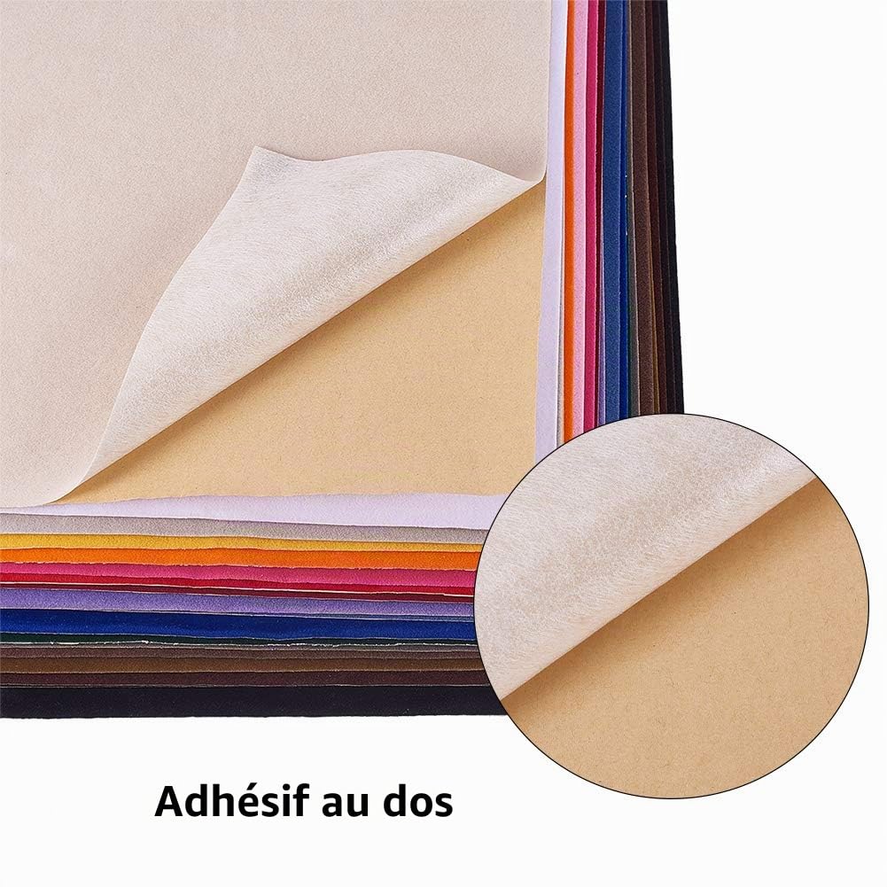 BENECREAT feuilles velours adhésives A4 19 couleurs