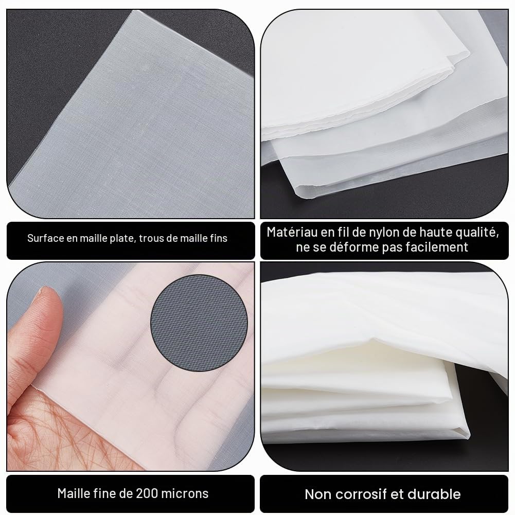 BENECREAT toile maille nylon alimentaire 200 mesh 2x1m