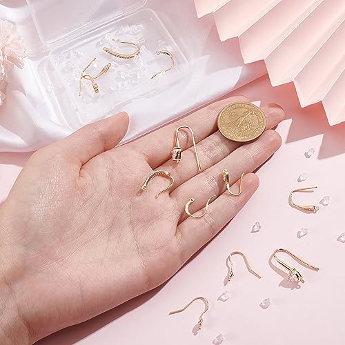 BENECREAT Crochets boucles d’oreilles strass or 18K 12 pcs