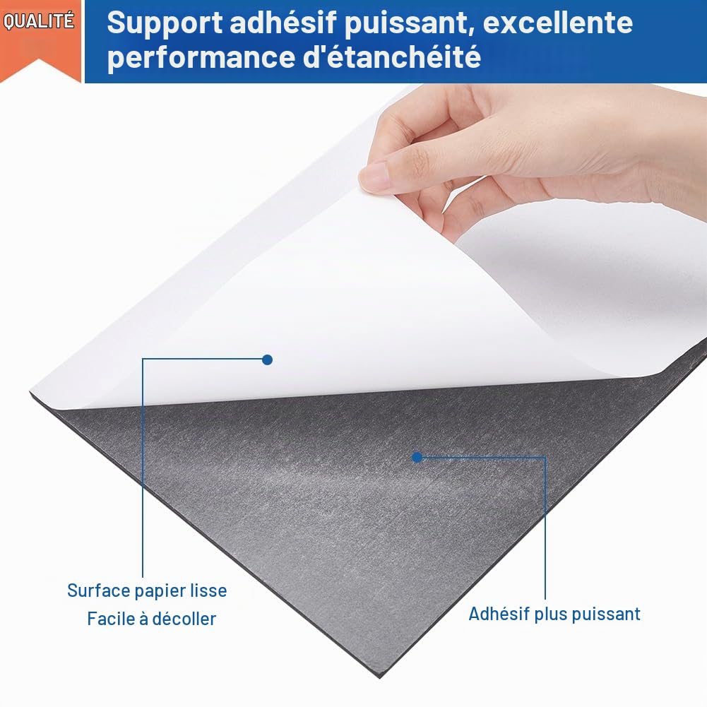 BENECREAT noir mousse EVA autocollante 5mm 21x30cm 6 pcs