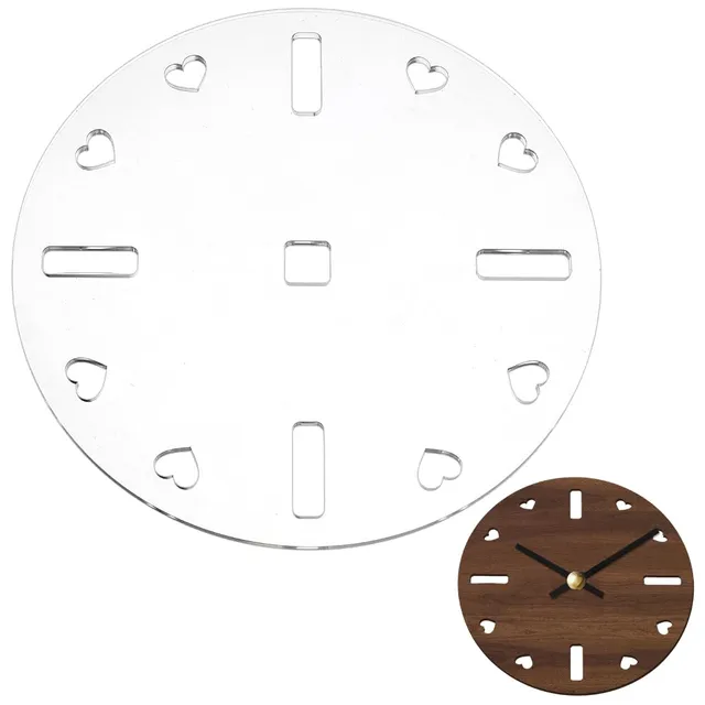 BENECREAT Gabarit Fraisage Acrylique Horloge Transparent 25cm 5mm