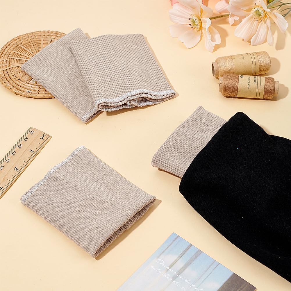 BENECREAT Manchettes Côtes Tricoté Polyester Mastic 4 pcs
