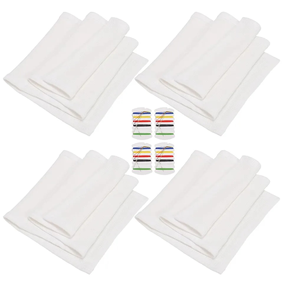BENECREAT Bandeau Col Côtelé Blanc 540x175mm x4 Polyester