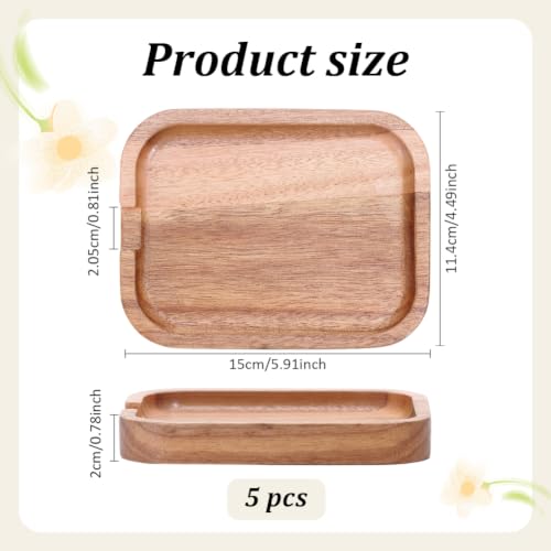 BENECREAT Repose-cuillère bois acacia 150mm 5 pcs
