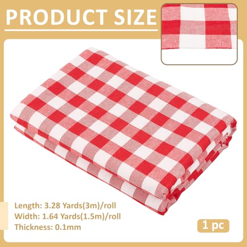 BENECREAT Tissu Vichy Carreaux Rouge Tartan 150x300cm