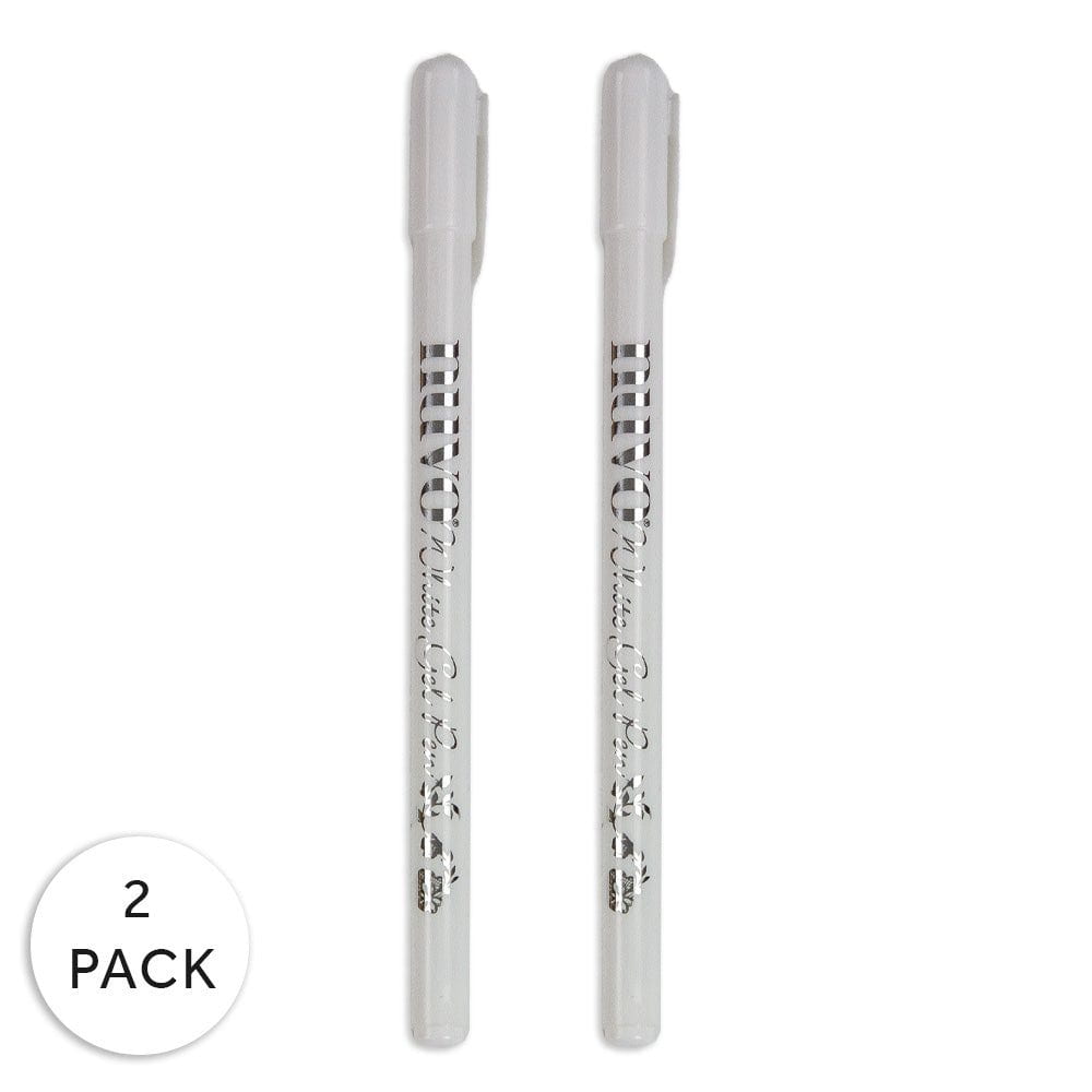 Nuvo White Gel Pens stylo gel blanc 1mm lot de 2