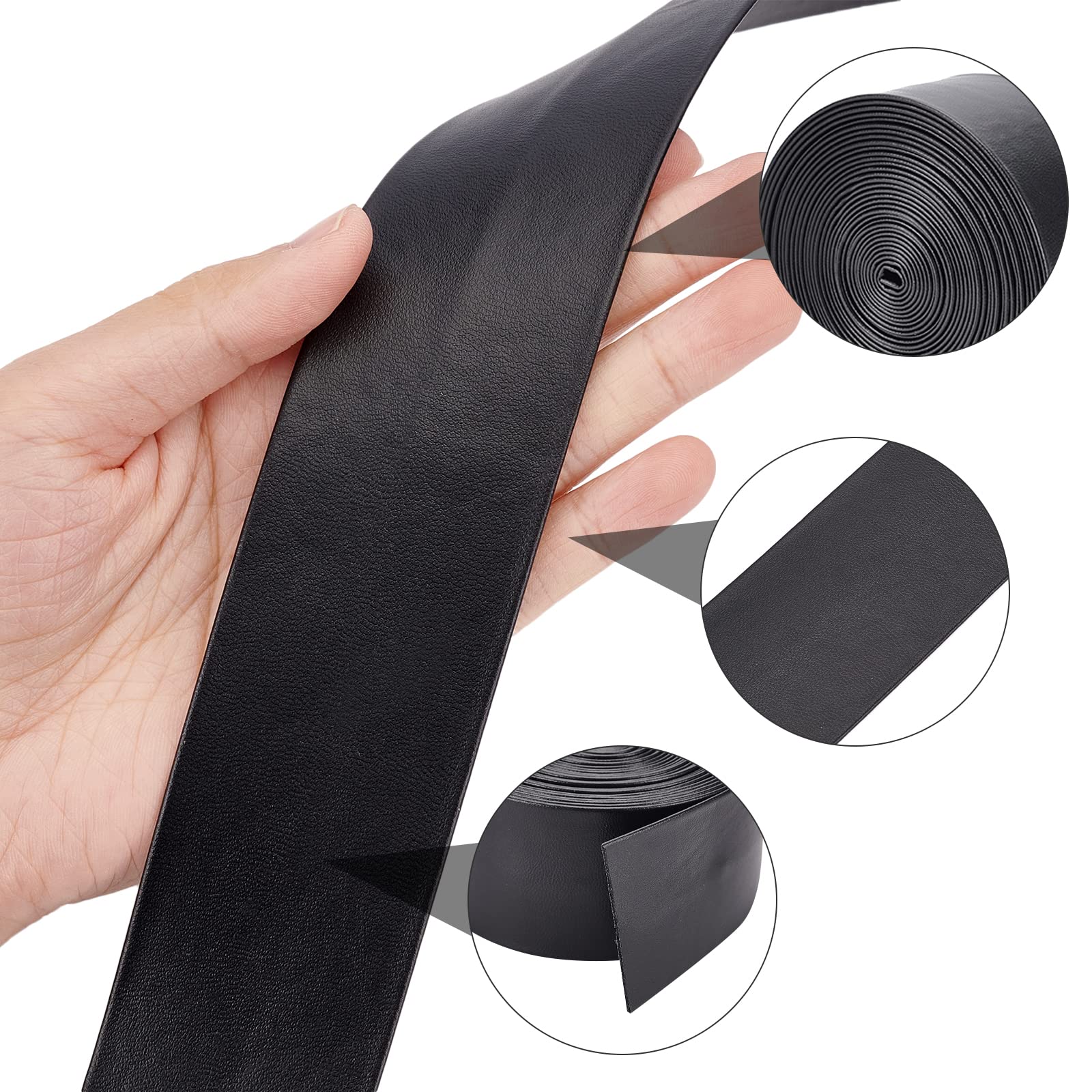 BENECREAT bande similicuir noir 40mm x 5m