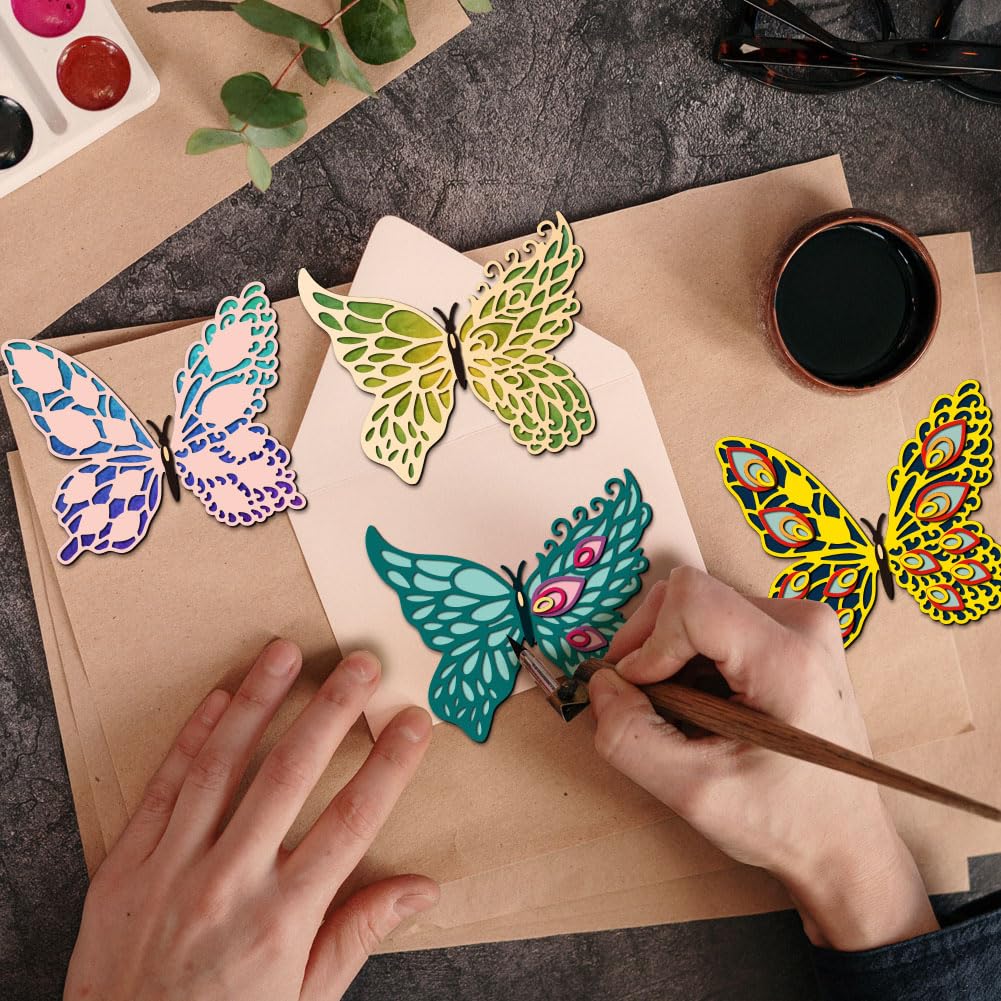 BENECREAT Papillons Plumes de Paon die de découpe métal artistique