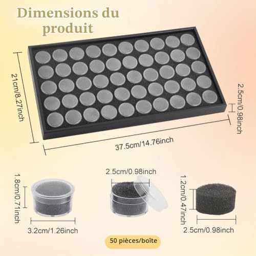BENECREAT Boîte Rangement Plastique 50 Pots 37,5cm