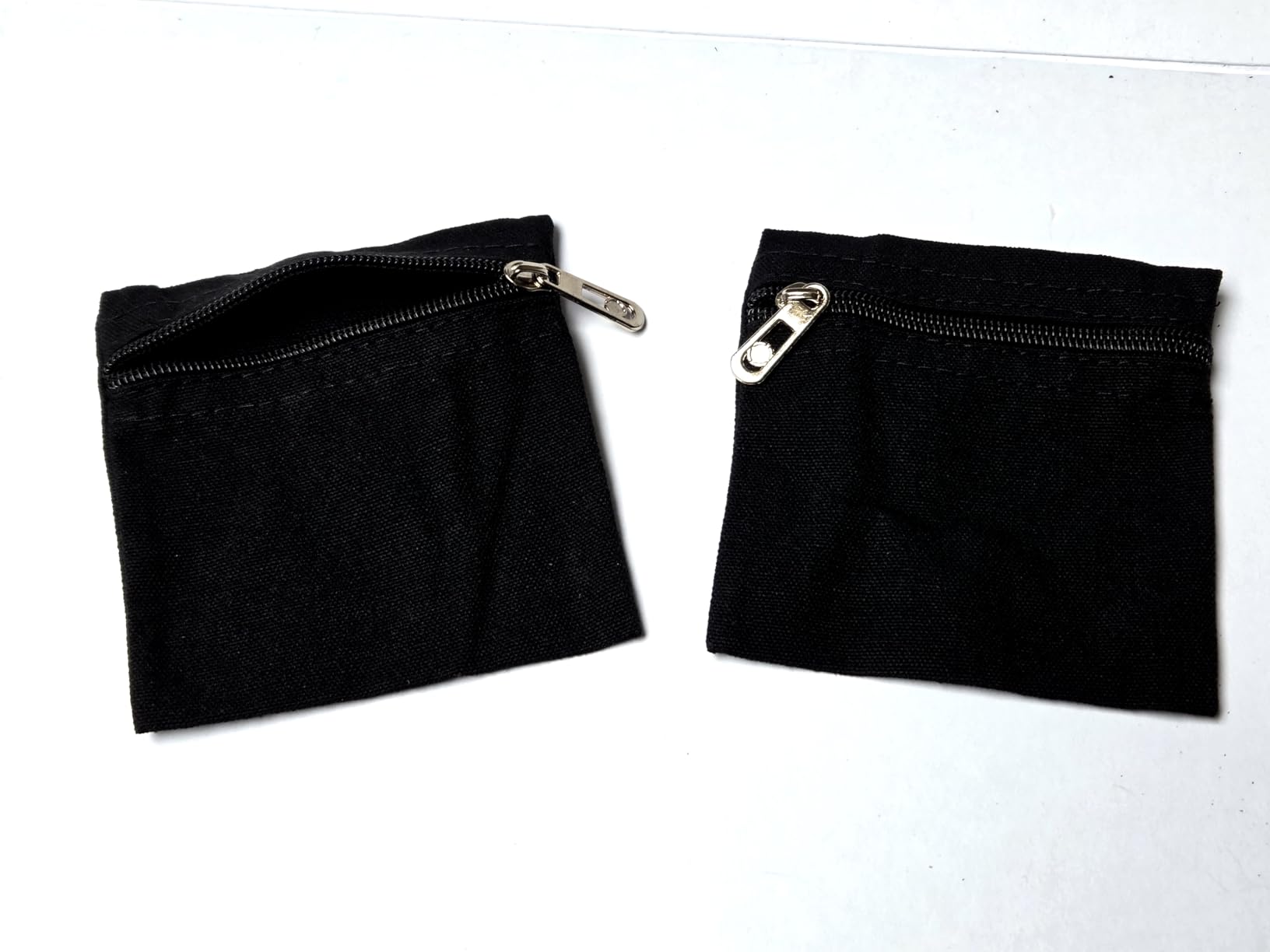 BENECREAT poches zip à coudre toile noire 12,5 cm lot 2