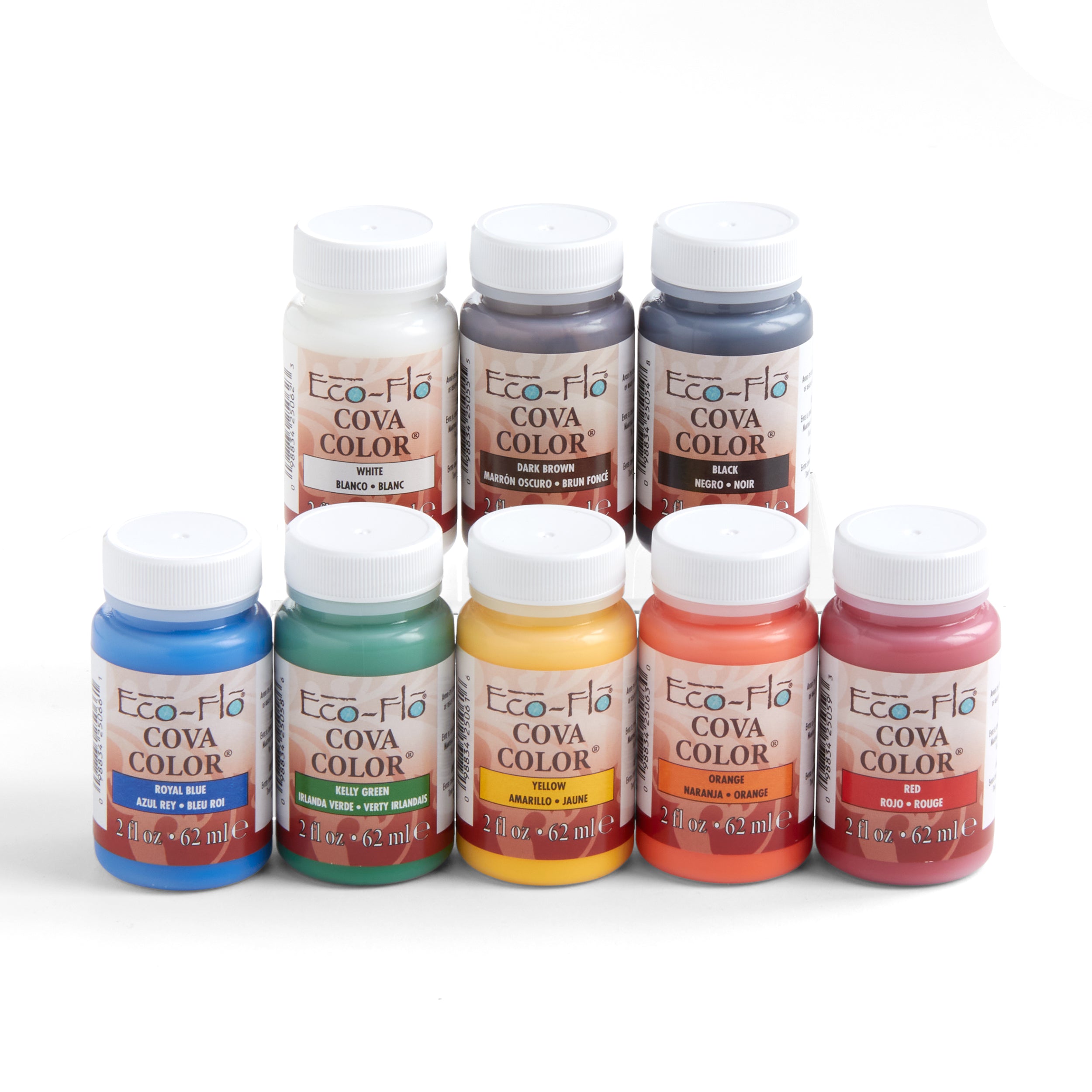 Tandy Leather Eco-Flo Cova Color peinture cuir lot de 8 opaque