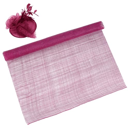 BENECREAT tissu sinamay maille rose 91x50cm chapeau
