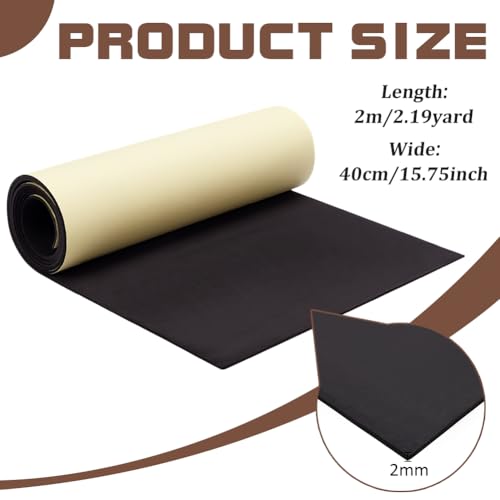 BENECREAT Rouleau Mousse EVA Adhésive Noire 2m x 40cm 2mm
