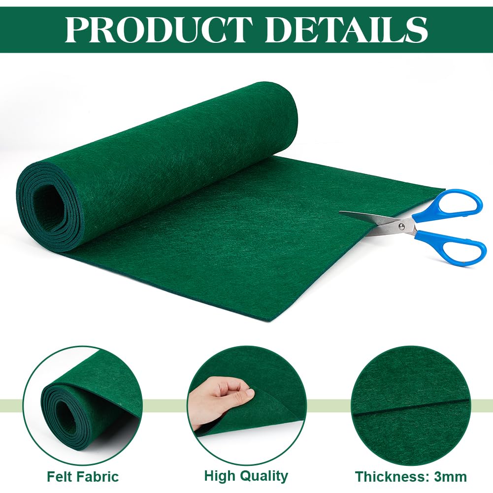 BENECREAT Rouleau Feutre Vert 2 m x 40 cm 3 mm