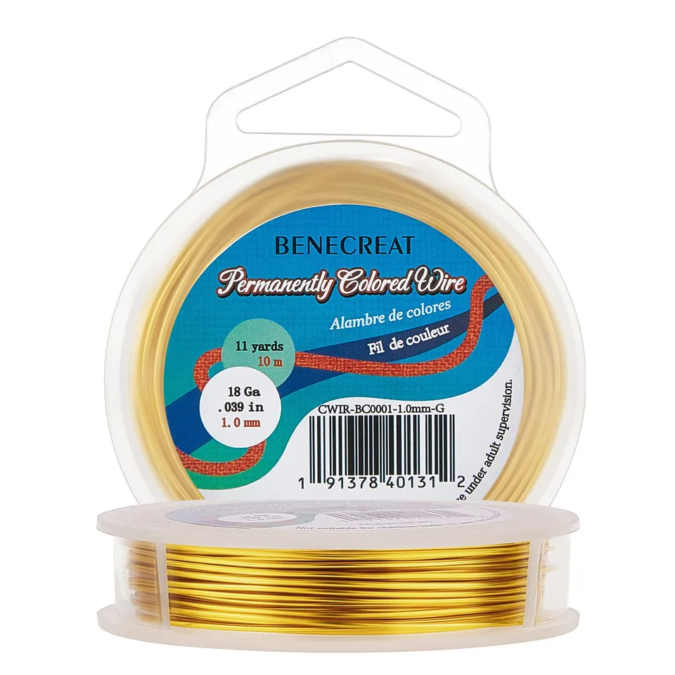 BENECREAT fil doré 18Gauge 1mm 10m bijoux