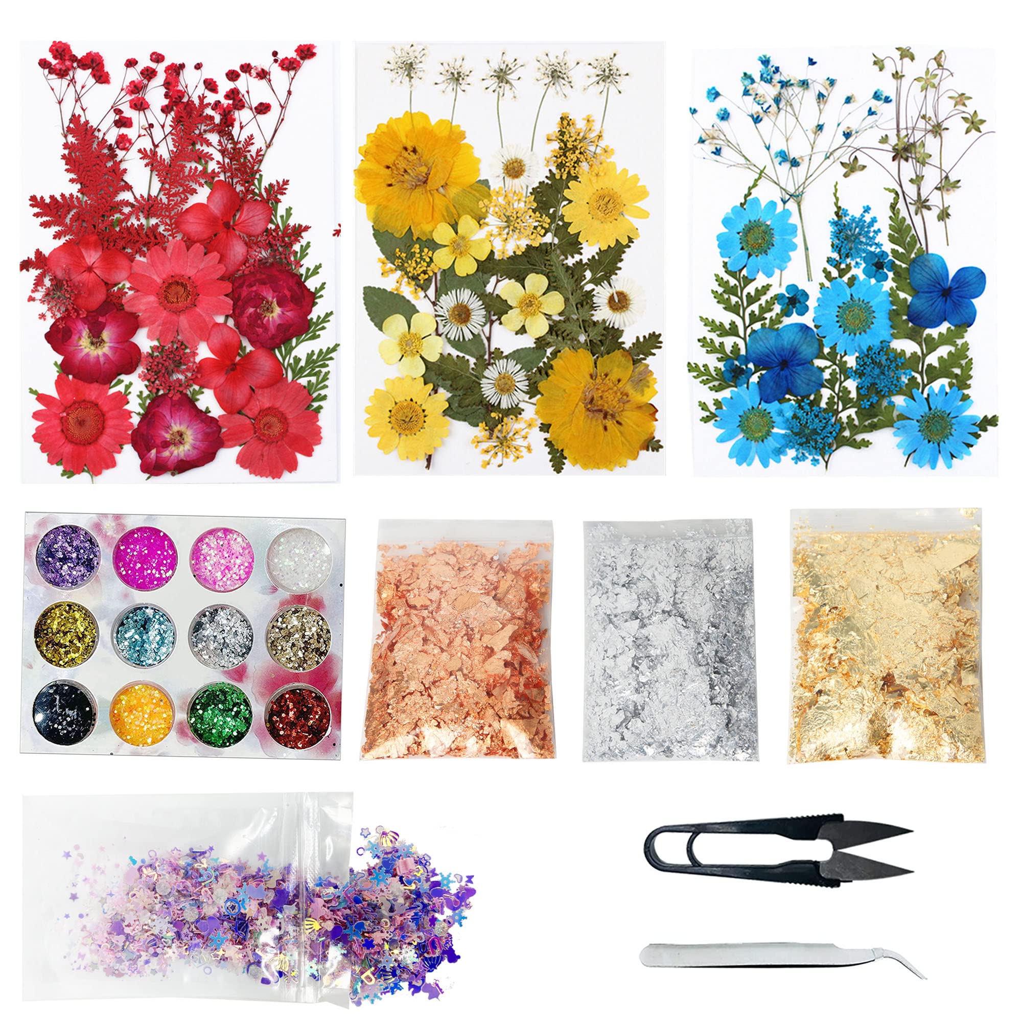 Cayway fleurs pressées séchées Style 4 lot 40 naturelles