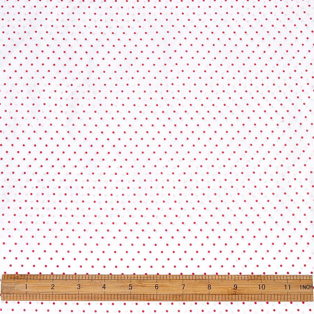 BENECREAT tissu coton à pois rouge foncé 1x1,45m doux