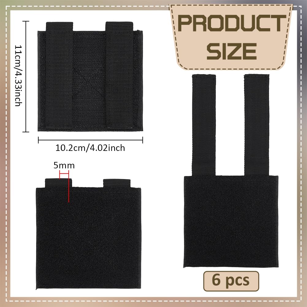 BENECREAT panneau patch tactique MOLLE noir 6 pcs 110mm