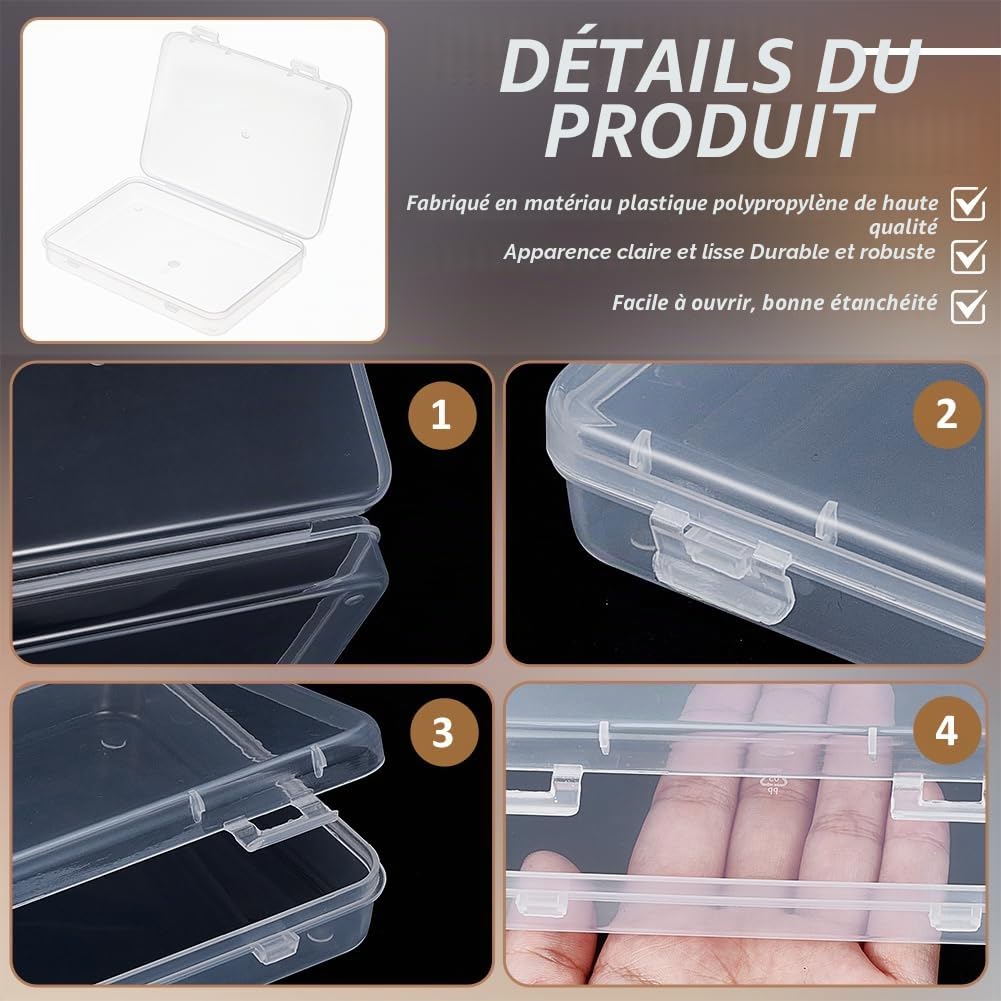 BENECREAT Boîte Rangement Plastique Transparente 5 Pièces