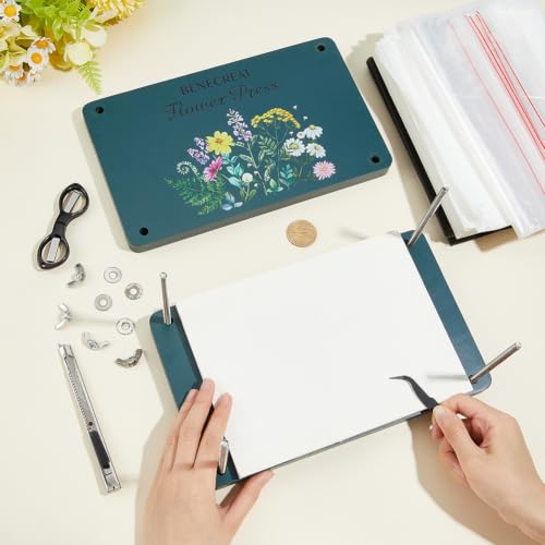 BENECREAT Presse Fleurs Bois 24,9x15cm Kit Complet