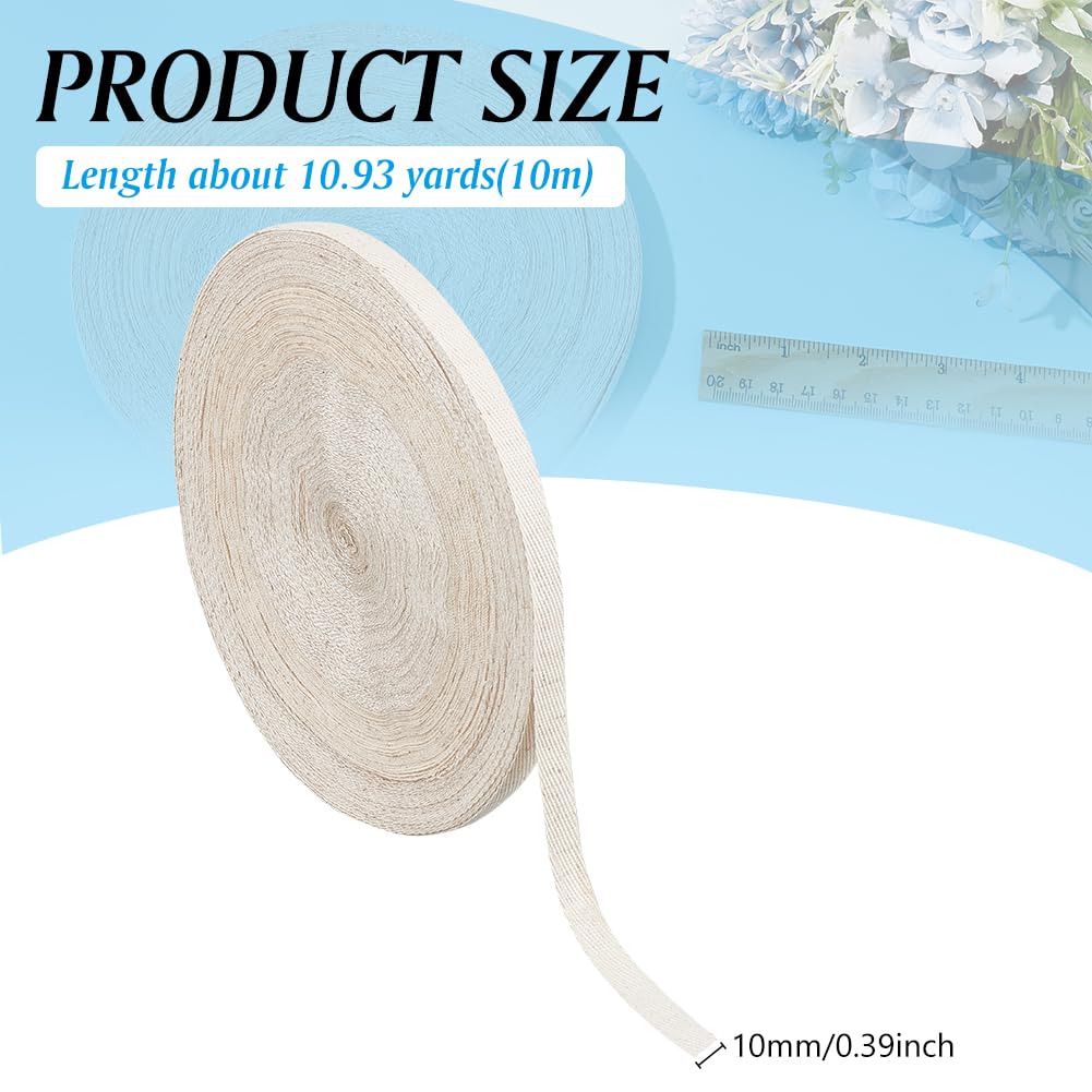 BENECREAT ruban reliure lin blanc floral 10mm 10m livre
