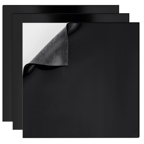 BENECREAT Feuille silicone adhésive noire 3mm 3 pcs