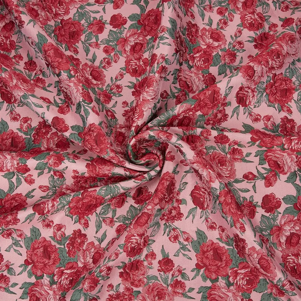 BENECREAT tissu polyester motif rose 100x140cm fleuri
