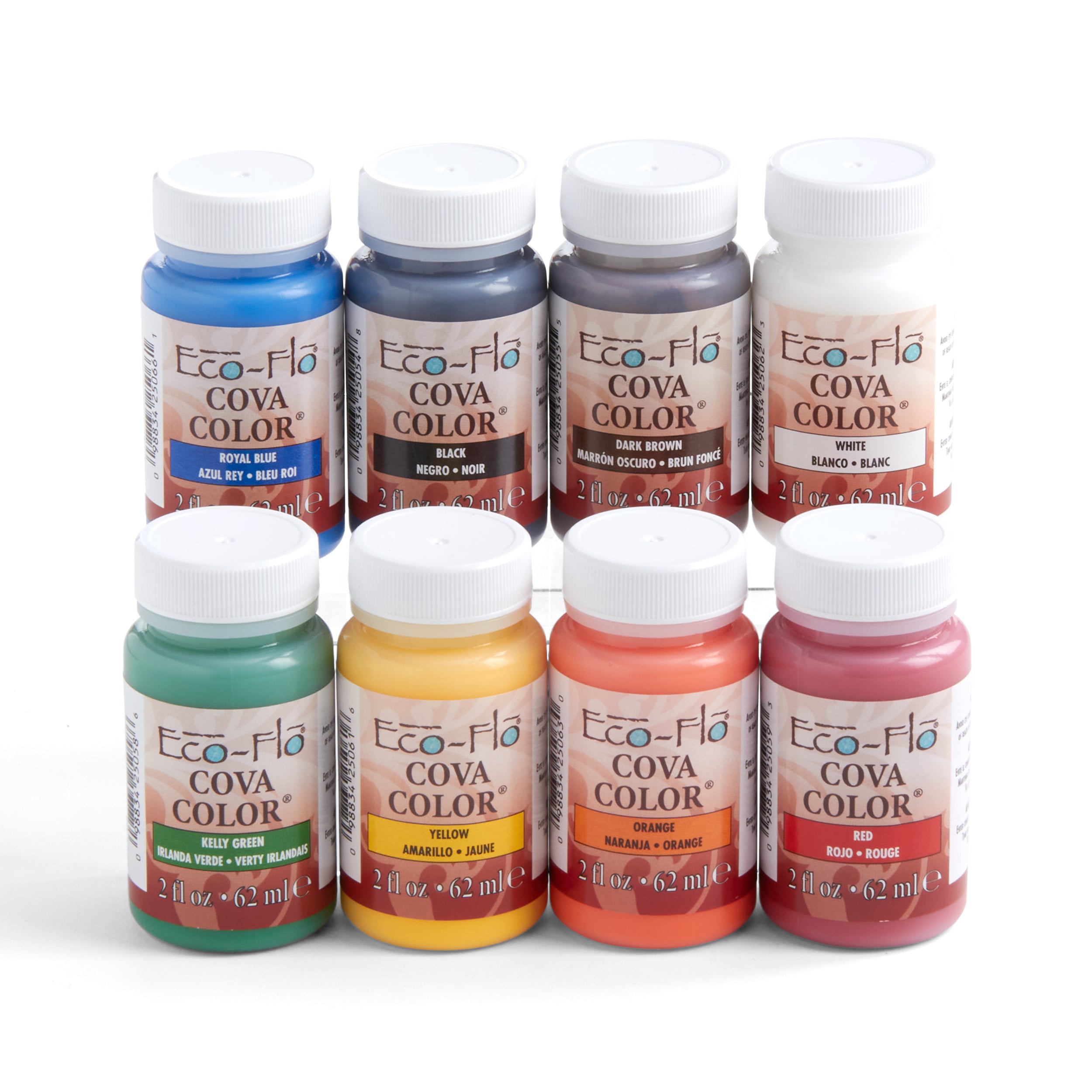 Tandy Leather Eco-Flo Cova Color peinture cuir lot de 8 opaque