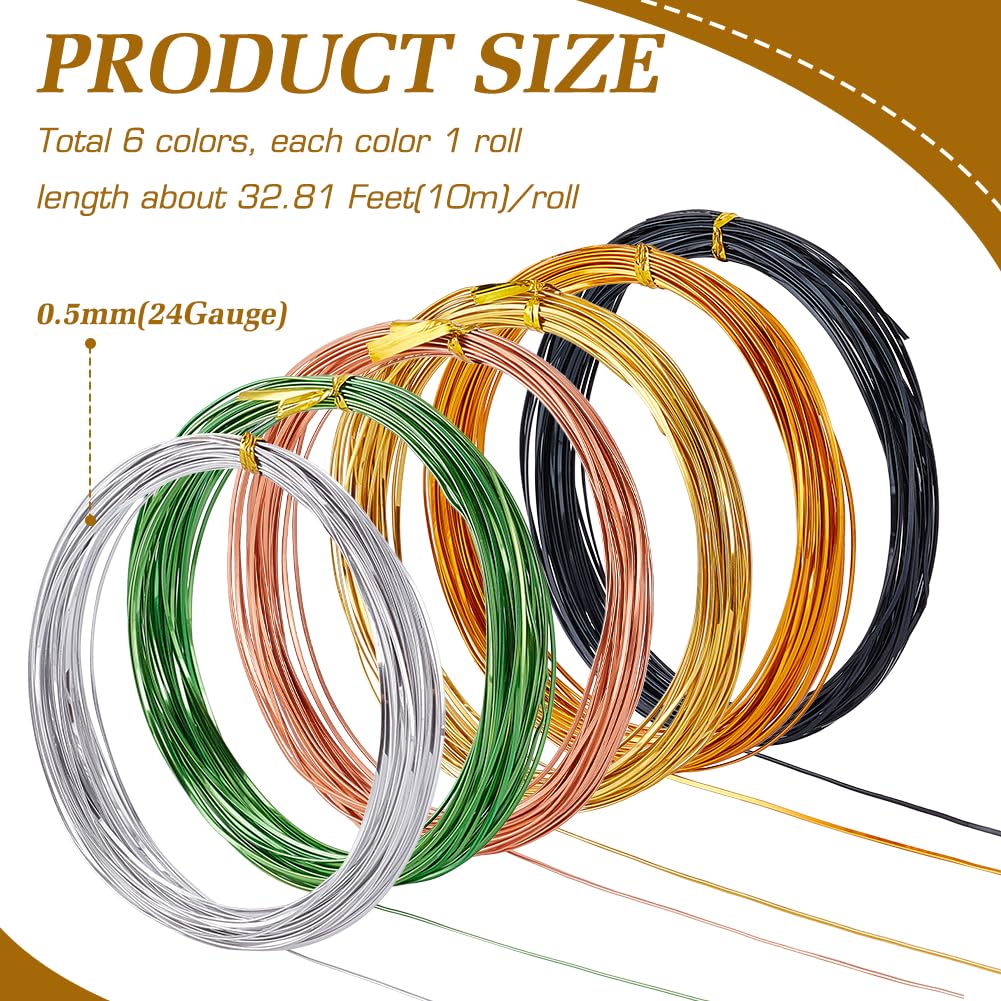 BENECREAT Fil Aluminium Plat 6 Couleurs 60 m 0,5 mm