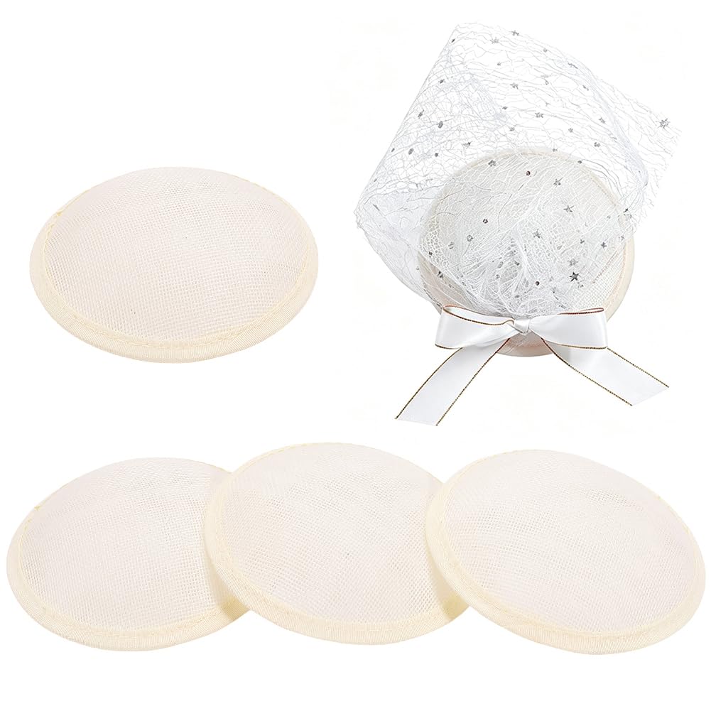 BENECREAT base bibi ronde fascinator rouge foncé x4