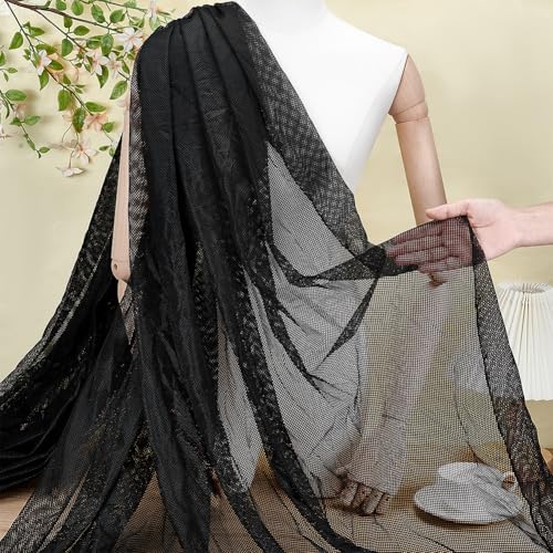 BENECREAT Maille Filet tissu noir 3,65m respirant