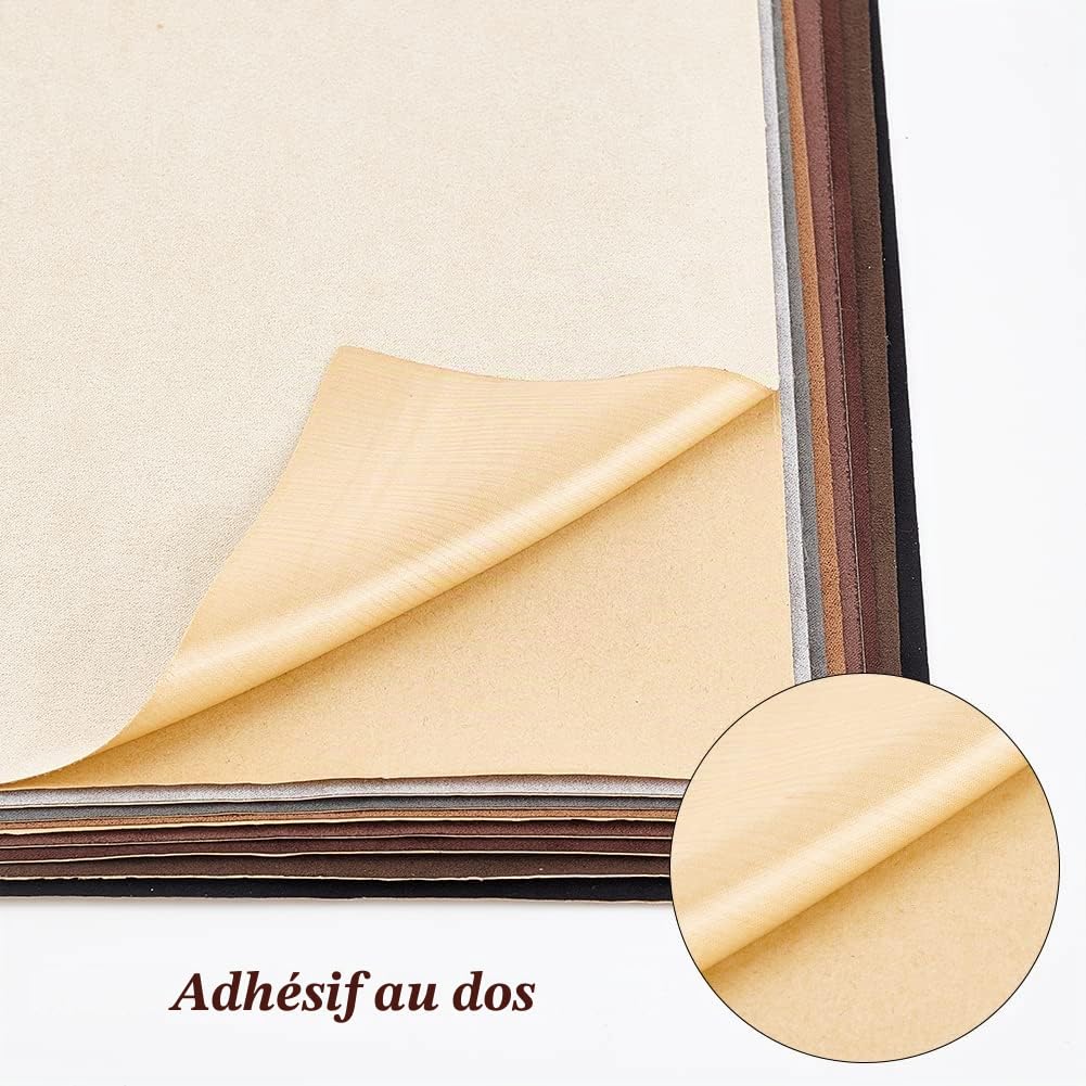 BENECREAT Patch Faux Daim Adhésif 30x20 cm lot de 8