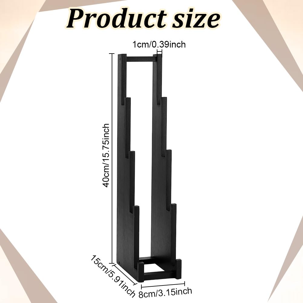 BENECREAT Support Cartes Bois Noir 4 Niveaux 2pcs 15x8x40cm