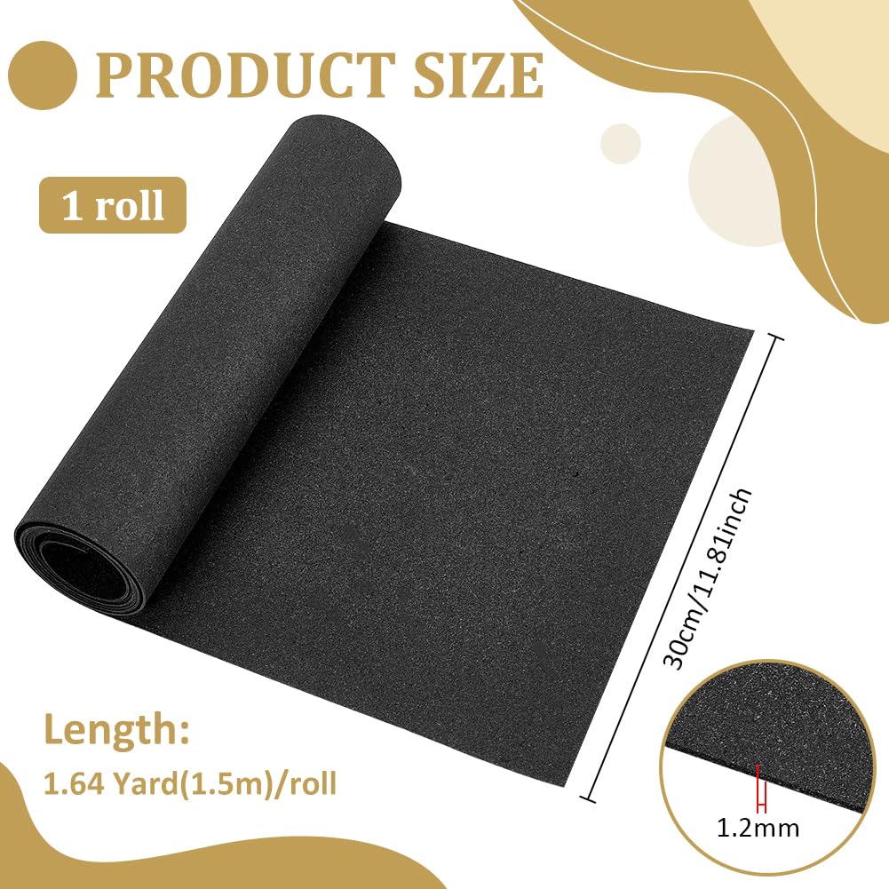 BENECREAT Rouleau Simili Cuir Noir 150x30 cm 1,2 mm