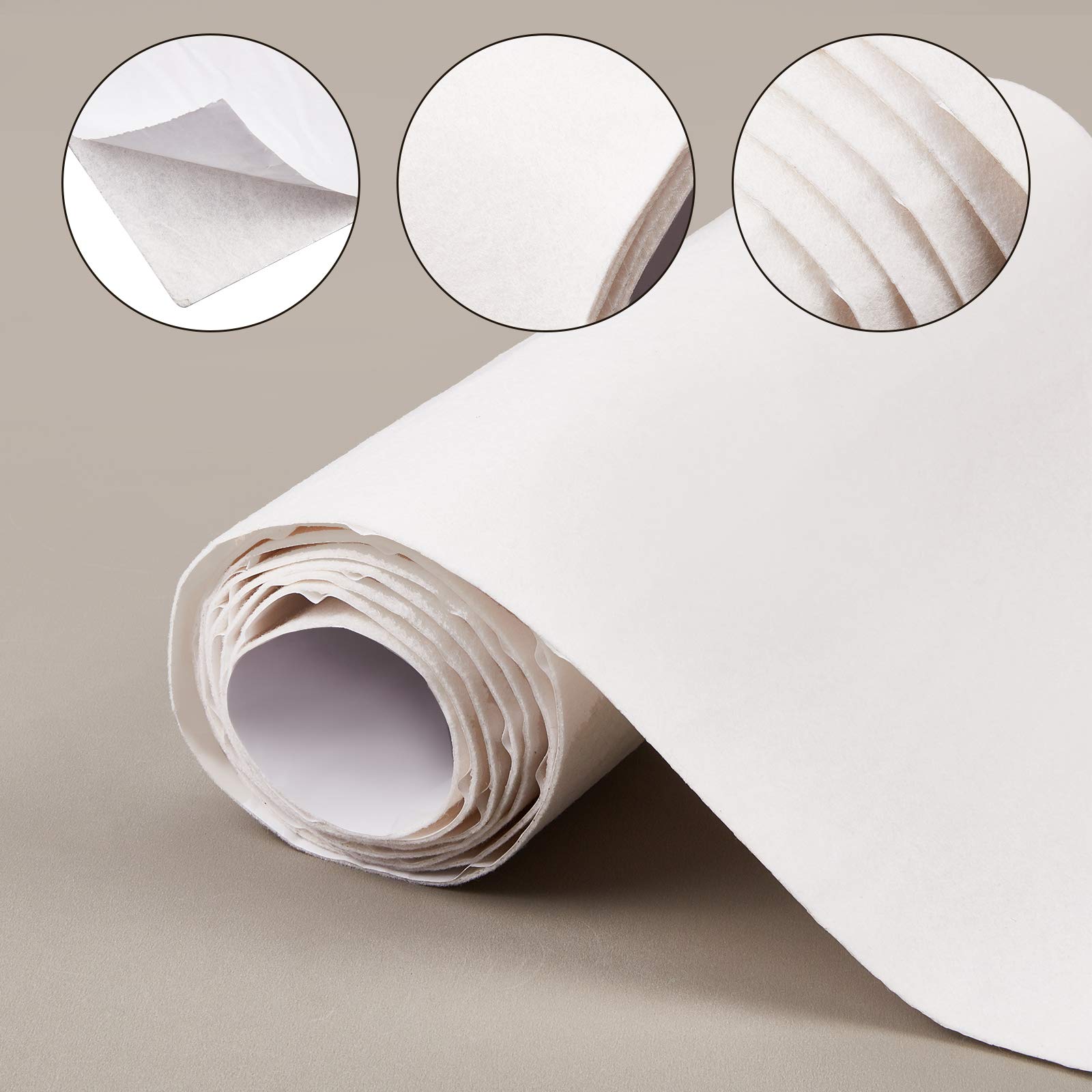 BENECREAT Feutrine Adhésive Beige 40cmx2m 1mm Rouleau