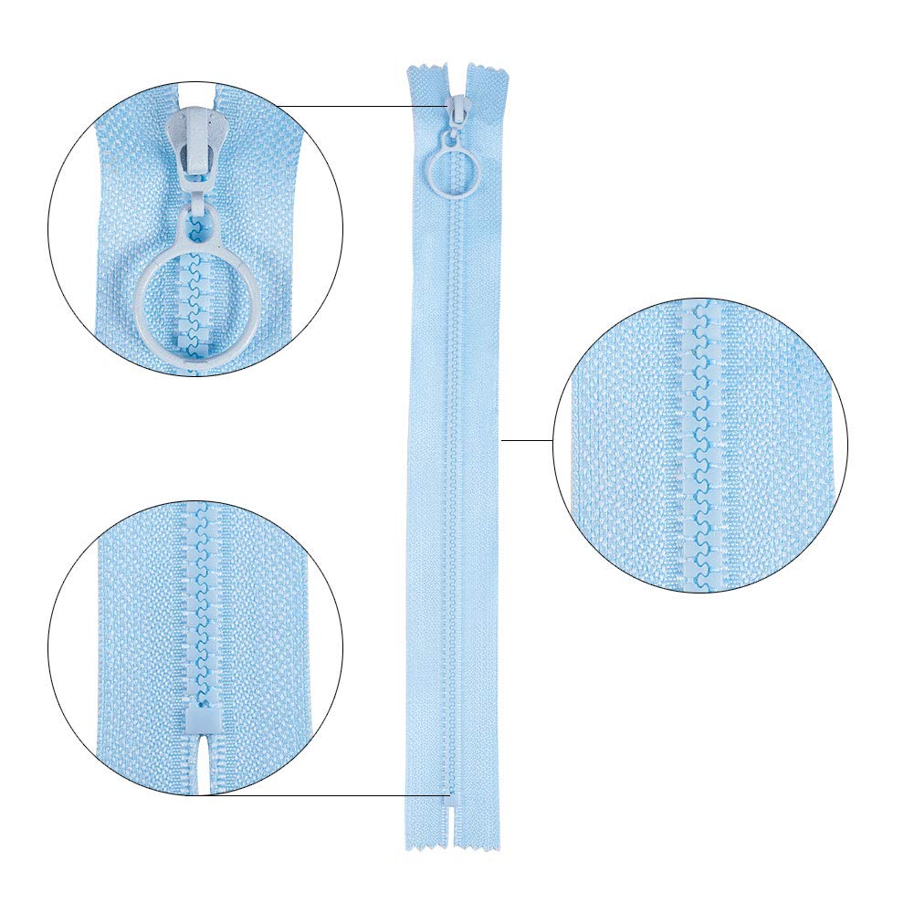 BENECREAT Fermeture Éclair Nylon Anneau 25cm 36 Pcs 12 Couleurs