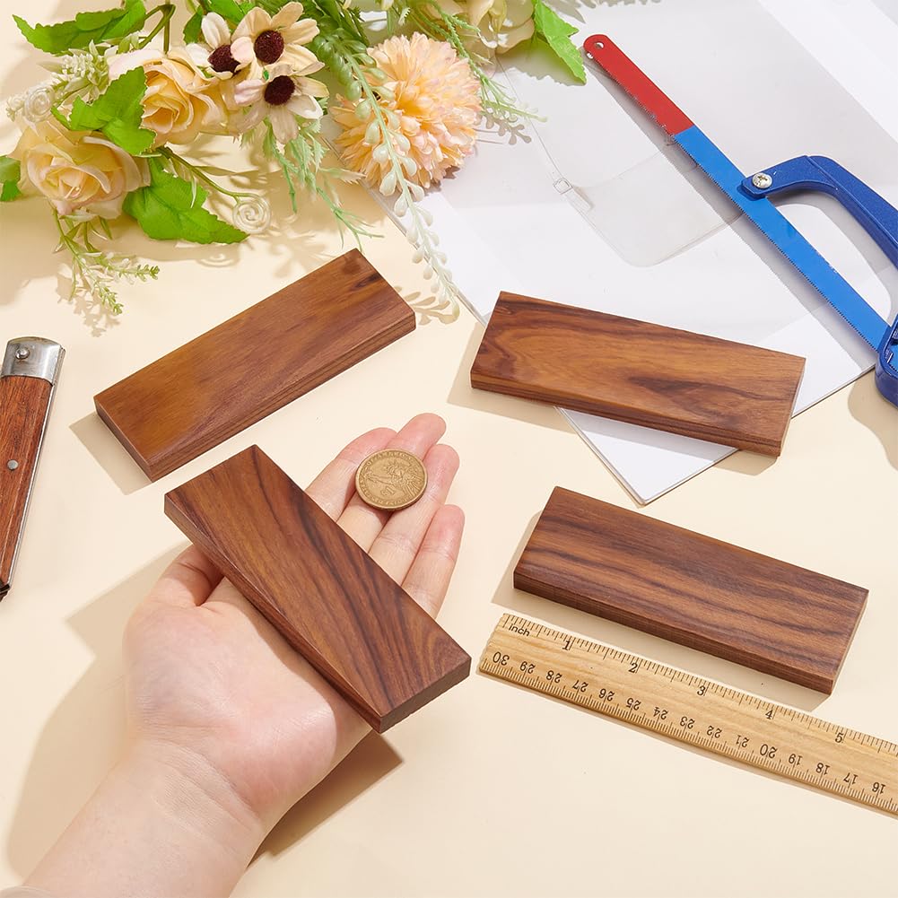 BENECREAT Plaquette Manche Couteau Bois Palissandre 120mm x4