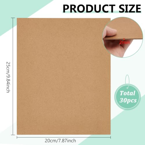 BENECREAT Panneau Bois MDF 250x200 mm 2 mm 30 pcs