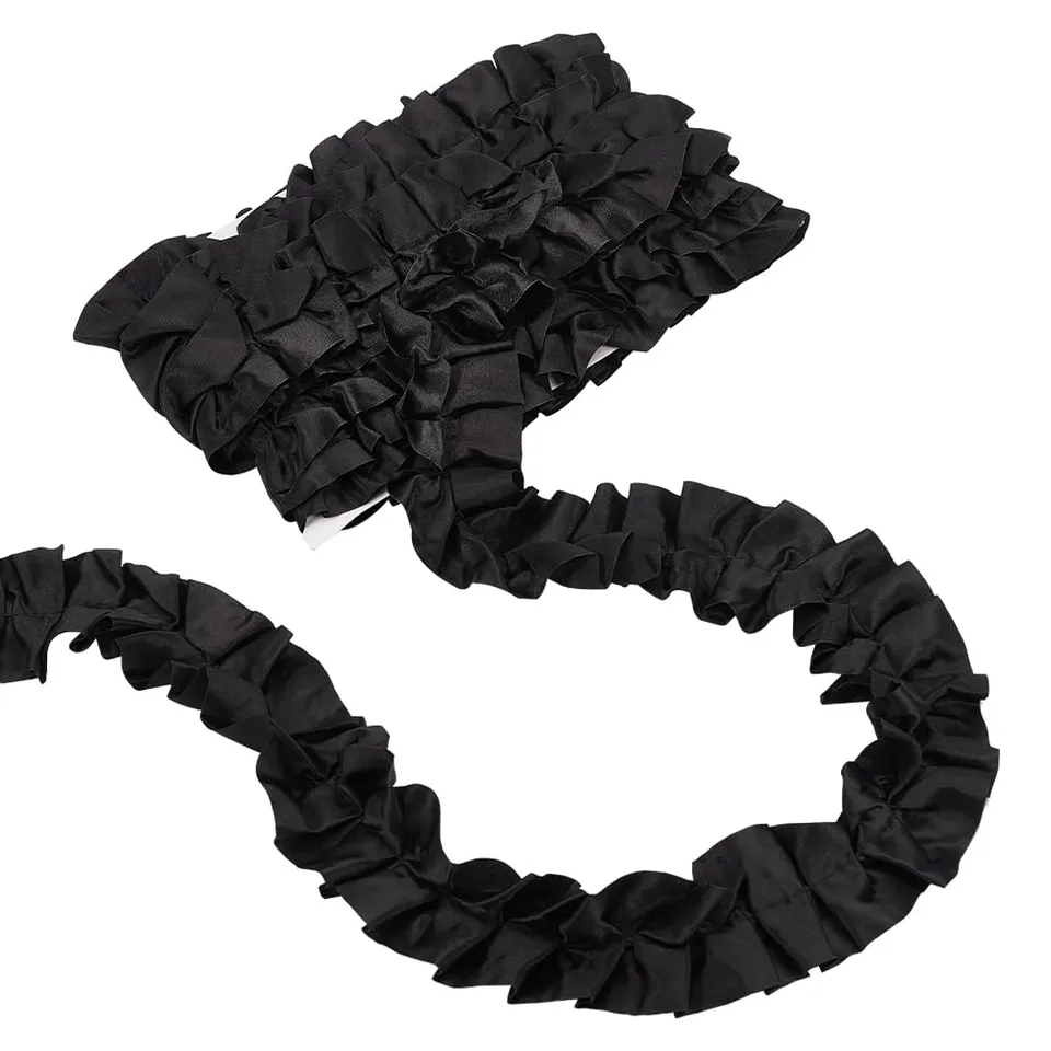 BENECREAT ruban ondulé ruban satin noir 4,5 m