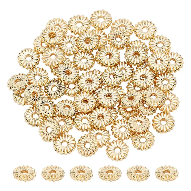 BENECREAT perles marguerite dorées 14K 4mm 100 pcs