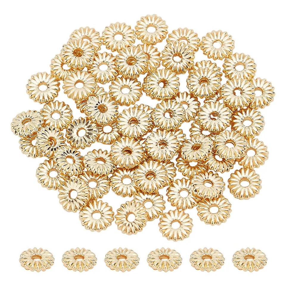 BENECREAT perles marguerite dorées 14K 4mm 100 pcs
