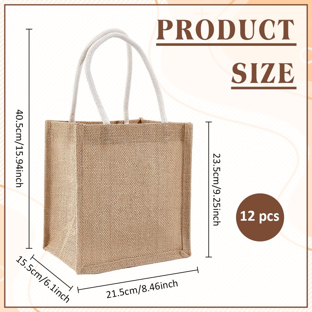 BENECREAT mini sacs jute toile 23,5 cm lot de 12 naturel