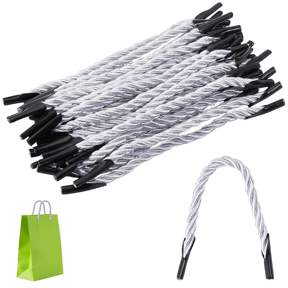 BENECREAT cordons poignée tressés 13cm lot 200 noir