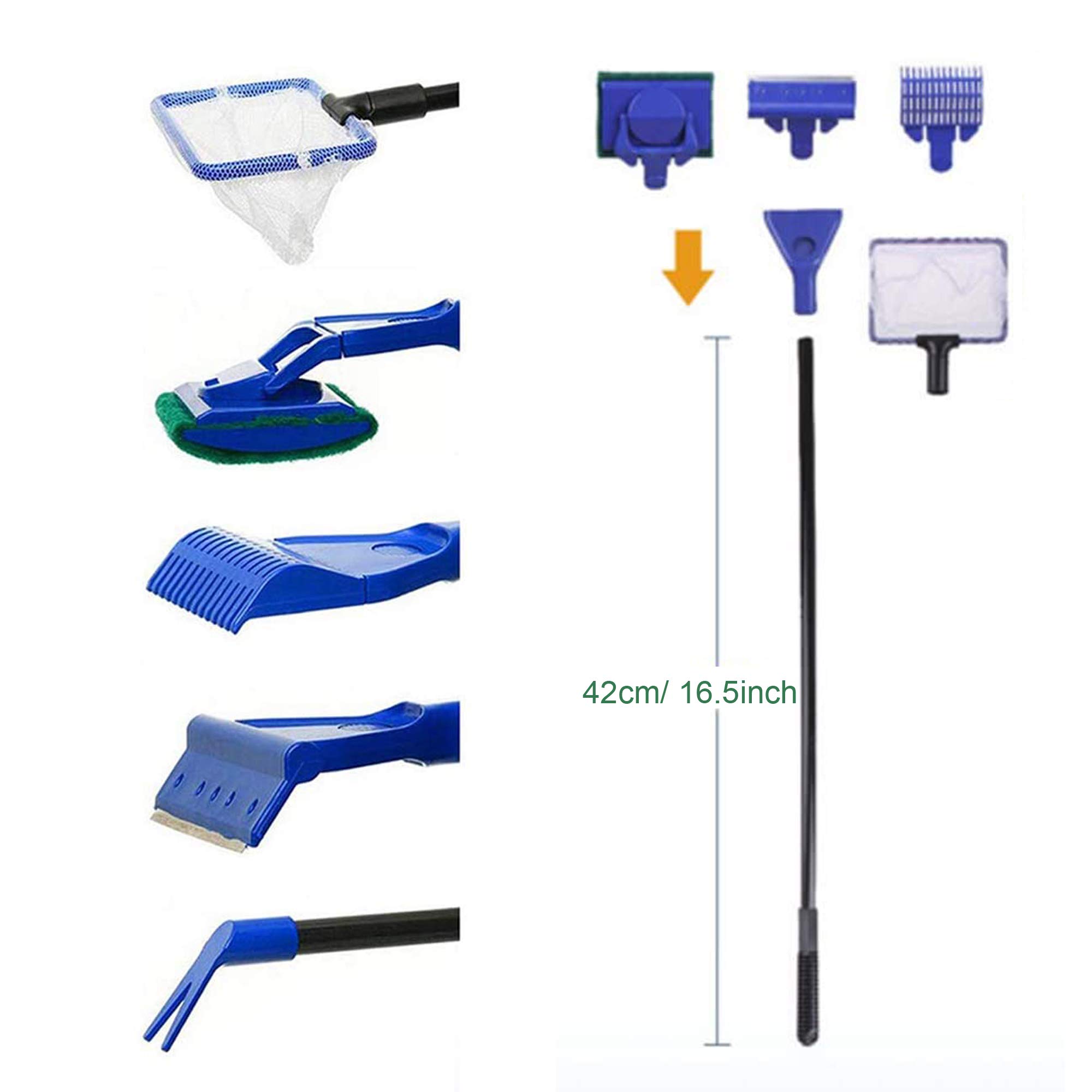 Cayway kit nettoyage aquarium 6 en 1 avec siphon