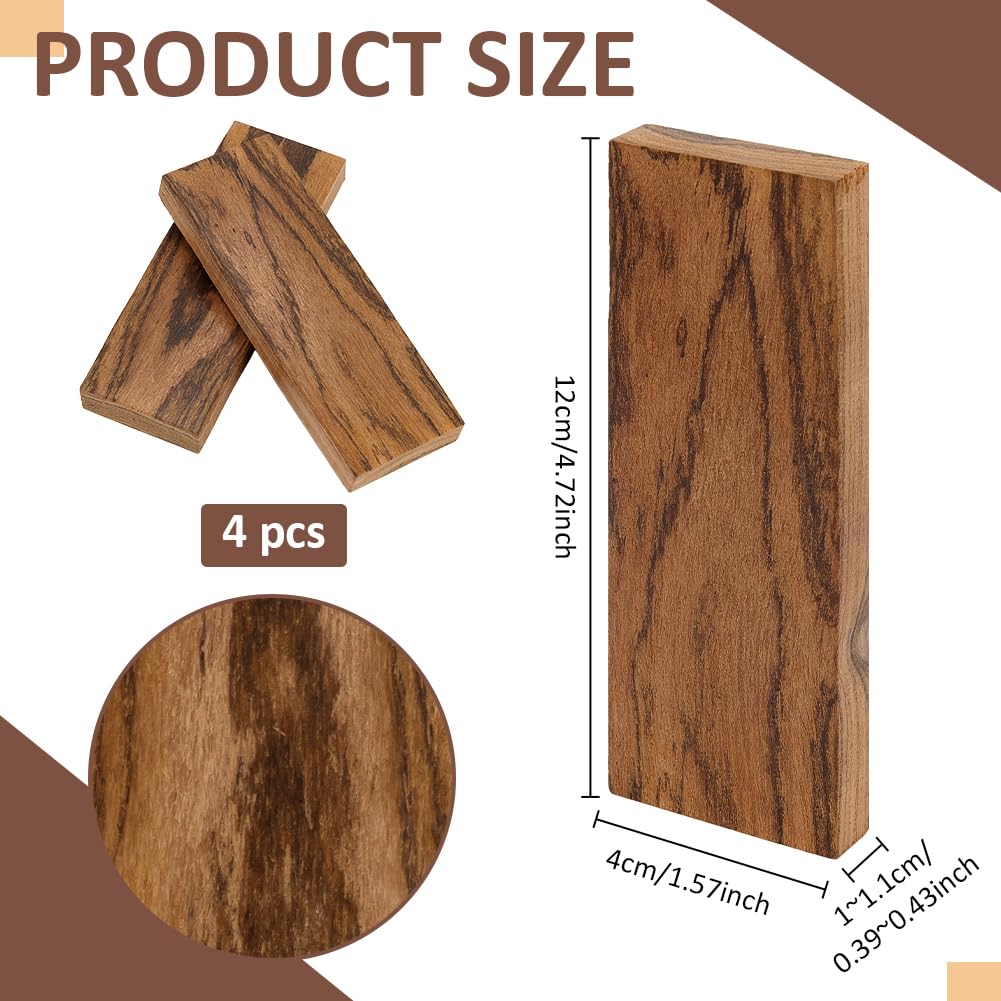 BENECREAT plaquette manche couteau santal doré 4 pcs