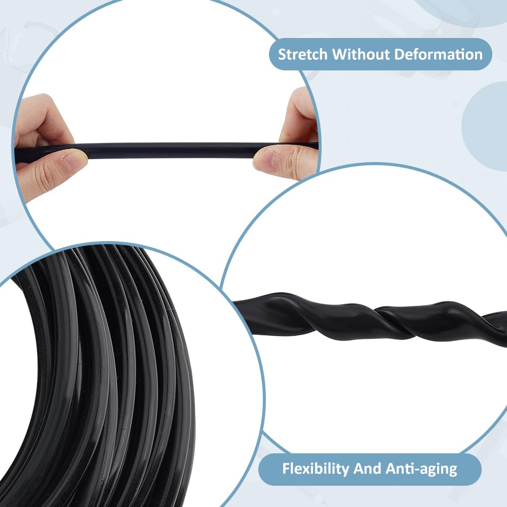 BENECREAT tuyau silicone noir 6x9mm 20m souple